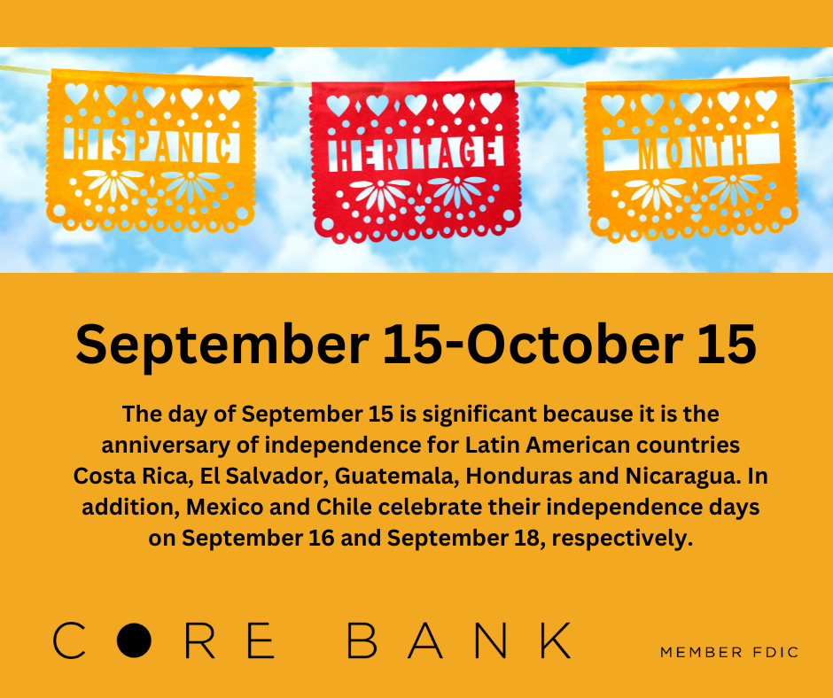 What countries celebrate their independence during Hispanic Heritage Month?