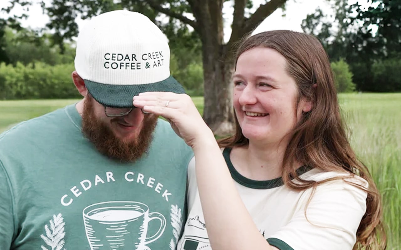 Tyra and Joey Kaplan, owners of Cedar Creek Coffee & Art in Elkhorn